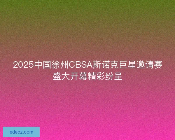 2025中国徐州CBSA斯诺克巨星邀请赛盛大开幕精彩纷呈