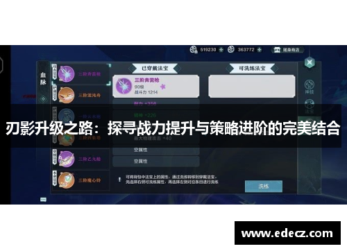 刃影升级之路：探寻战力提升与策略进阶的完美结合